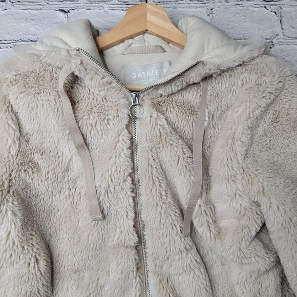 Athleta Ritual Jacket In Abalone Grey Beige Hooded Cropped Full Zip Size S - Picture 3 of 13
